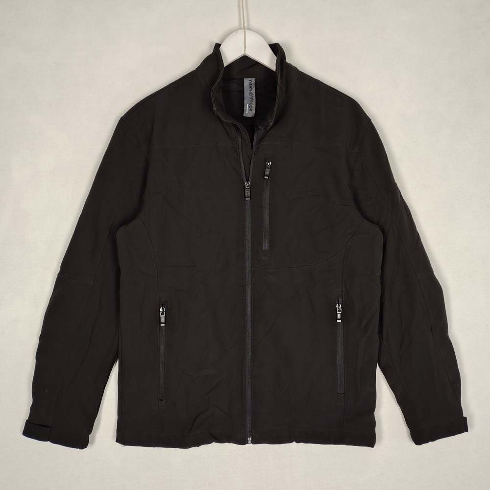 Weatherproof Mens Black Softshell Fleece Lined Full Zip Jacket Small